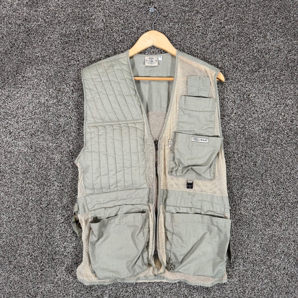Vintage TAG Vest Mens M Hunting Shooting Fishing Photography Outdoor Safari